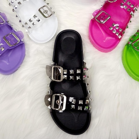 New! Studded Purple Jelly Sandal Slides - Picture 9 of 9